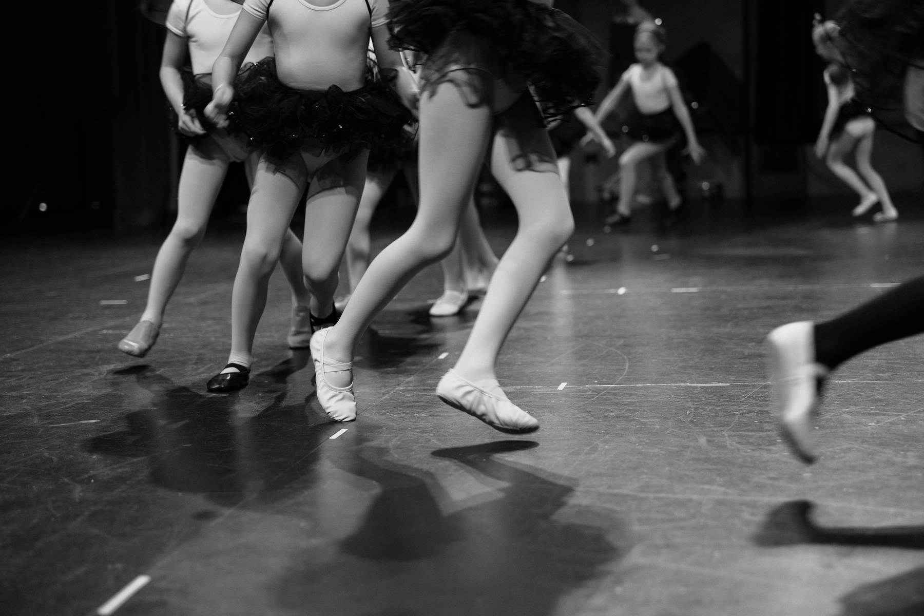 Dancers' feet in performance